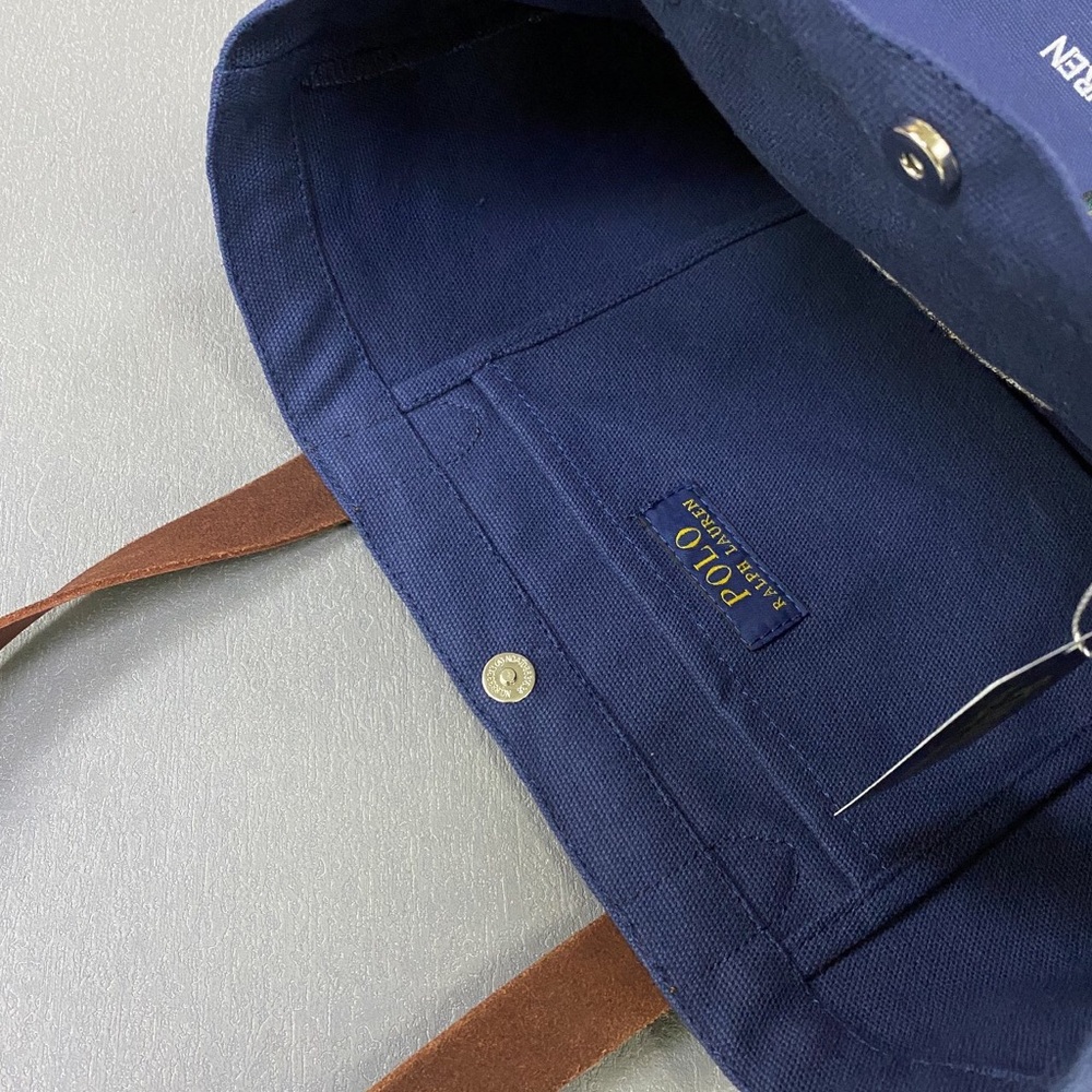 Polo by Ralph Lauren Navy Tote Bag Bear Embroidered - Picture 5 of 7